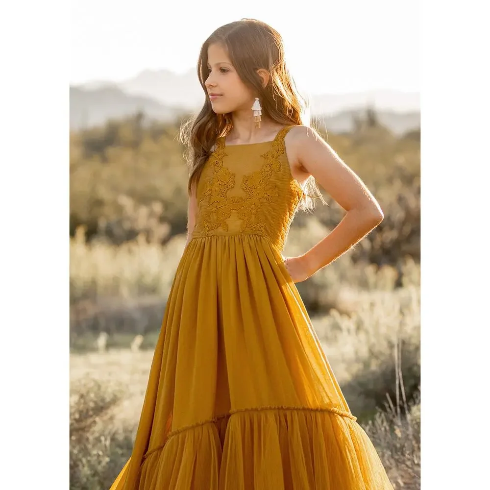 Joyfolie Mia Joy Maia Impact Dress in Tarnished Gold Girl’s Size 5